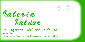 valeria kaldor business card